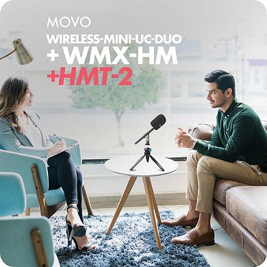 Movo Wireless Mini UC-Duo USB-C Wireless Microphone for iPhone 15/16/Android