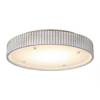 Parrot Uncle Vintage Distressed White Modern LED Flush Mount Ceiling Light