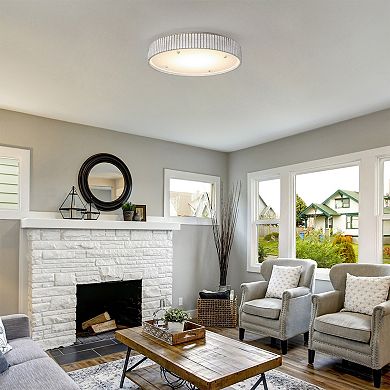 Parrot Uncle Vintage Distressed White Modern LED Flush Mount Ceiling Light