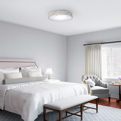 Parrot Uncle Vintage Distressed White Modern LED Flush Mount Ceiling Light