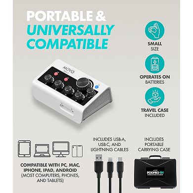 Movo PodPro-TH Portable Podcasting Bundle for 2 for Smartphones and Computers