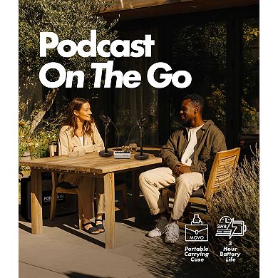 Movo PodPro-TH Portable Podcasting Bundle for 2 for Smartphones and Computers