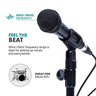 Movo HV-M5 Dynamic XLR Cardioid Vocal Microphone with Internal Shockmount and Windscreen