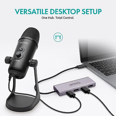 Movo USB Podcast Equipment Bundle for 2 with USB Interface with 2 Condenser Microphones