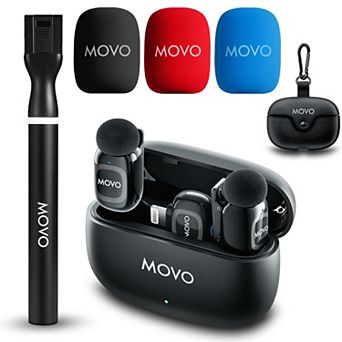Movo NanoMic Dual Lightning Wireless Microphone for iPhone 14 and below (Lightning)
