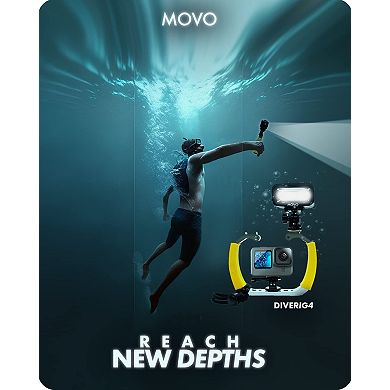 Movo DiveRig4 Diving Rig Bundle with Waterproof LED Light