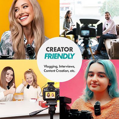 Movo Lingo 48-Channel UHF Wireless Microphone System for Camera