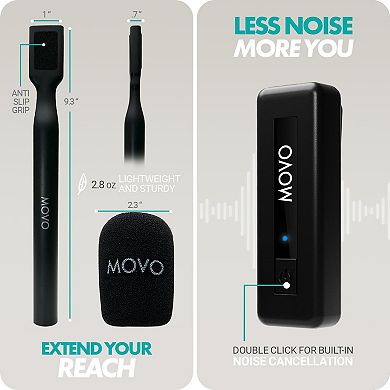 Movo Wireless Mini UC Ultra Compact Wireless Lavalier Microphone for iPhone 15 and up