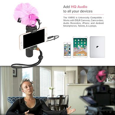 Movo VXR10 Universal Video Microphone for DSLR Cameras and Camcorders (Pink)