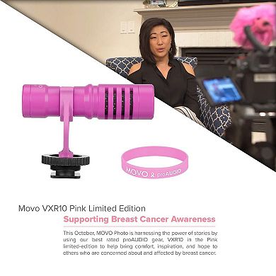 Movo VXR10 Universal Video Microphone for DSLR Cameras and Camcorders (Pink)