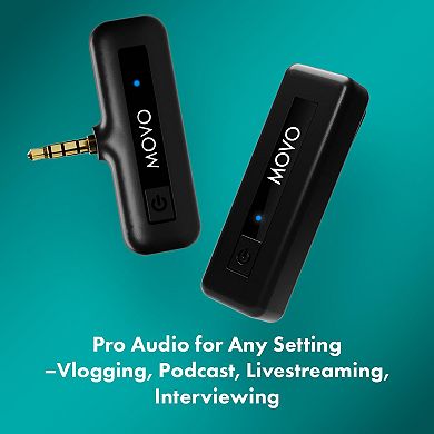 Movo Wireless Mini 2.4GHz Wireless Lavalier Microphone for DSLR and Mirrorless Cameras