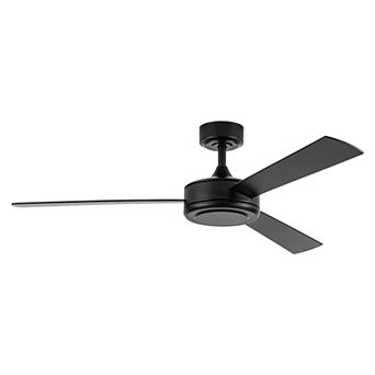 52" Modern Black Wooden 3-blade Indoor No Light Ceiling Fan with Remote