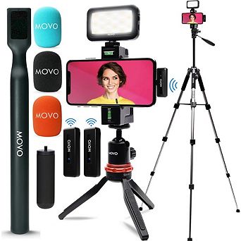 Movo iVlogger Wireless Vlogging Kit with Fullsize Tripod for iPhone