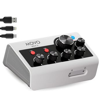 Movo MDX-2 2 Channel XLR Portable Audio Interface Compatible with PC, Mac, iPhone, iPad, and Android