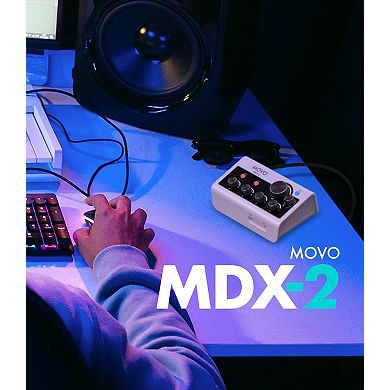 Movo MDX-2 2 Channel XLR Portable Audio Interface Compatible with PC, Mac, iPhone, iPad, and Android