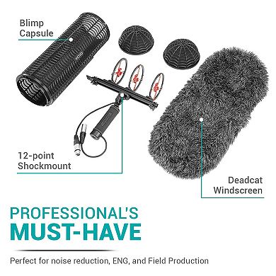 Movo BWS1000 Blimp Wind & Vibration Protection System for Shotgun Microphones