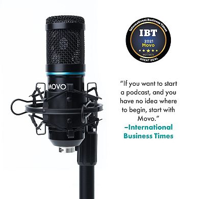 Movo PC-M6 Universal Cardioid Condenser Podcast Microphone with XLR and 3.5mm