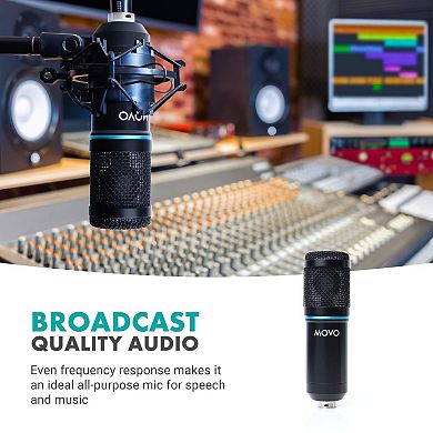 Movo PC-M6 Universal Cardioid Condenser Podcast Microphone with XLR and 3.5mm