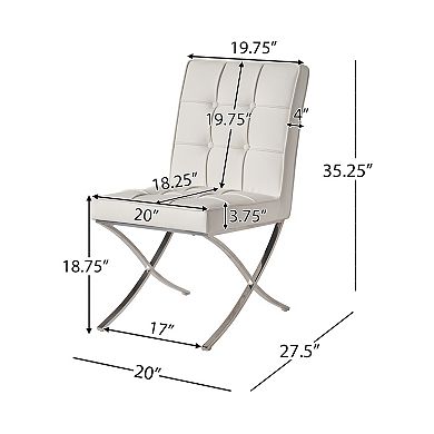 Milania Button Tufted Bonded Leather Dining Chairs (Set of 2) by Christopher Knight Home