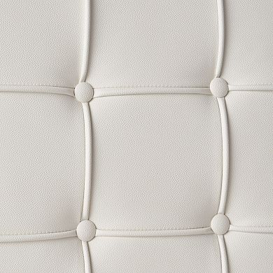 Milania Button Tufted Bonded Leather Dining Chairs (Set of 2) by Christopher Knight Home