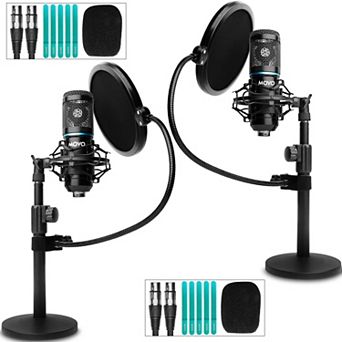 Movo 2-Pack Universal Cardioid Podcasting Microphone Bundle