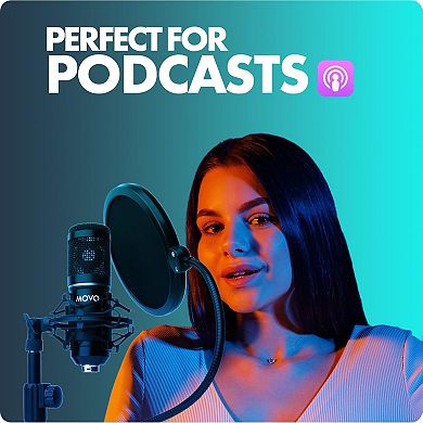 Movo 2-Pack Universal Cardioid Podcasting Microphone Bundle