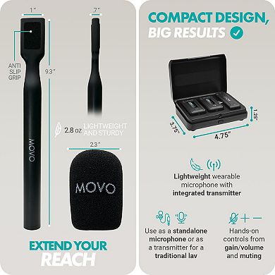 Movo WMX-2-C-DUO Dual USB-C Wireless Lavalier Microphone for iPhone 15/Android/USB C Devices