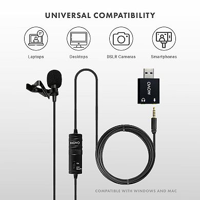 Movo Universal USB Computer Microphone for Computers
