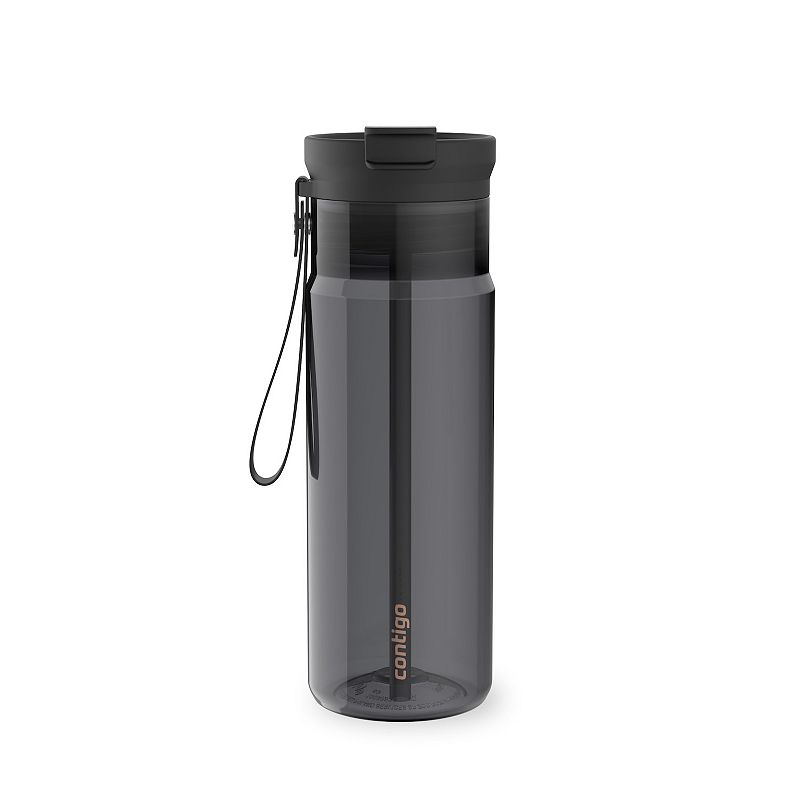 Contigo DualSip 24-oz. Leakproof Water Bottle with Carrying Strap & 2-Way Lid, Licorice Grey
