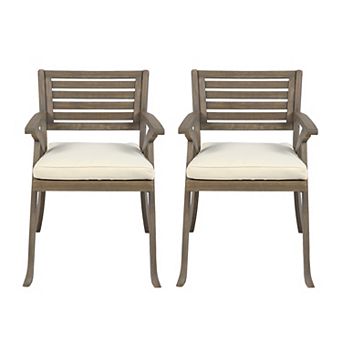 Hermosa Outdoor Acacia Wood Dining Chair (Set of 2) by Christopher Knight Home