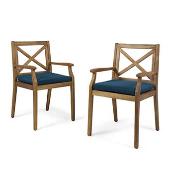 Perla Outdoor Acacia Wood Dining Chair (Set of 2) by Christopher Knight Home