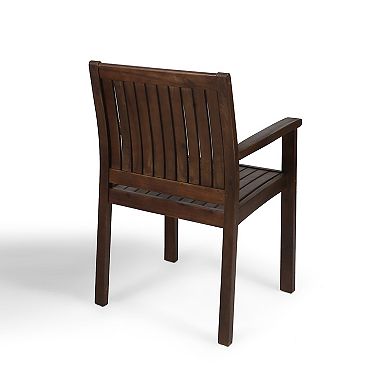 Wilson Outdoor Acacia Wood Dining Chairs (Set of 2) by Christopher Knight Home