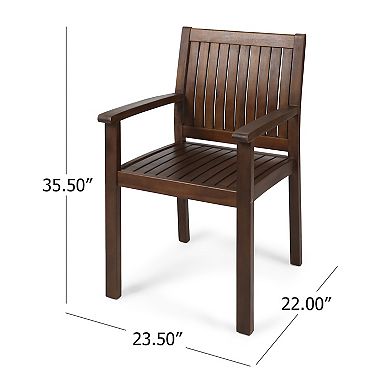 Wilson Outdoor Acacia Wood Dining Chairs (Set of 2) by Christopher Knight Home
