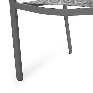 Madison Outdoor Modern Aluminum Dining Chair with Mesh Seat by Christopher Knight Home