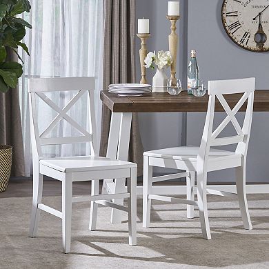 Christopher Knight Home Roshan Farmhouse Acacia Wood Dining Chairs (Set of 2)