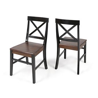 Christopher Knight Home Roshan Farmhouse Acacia Wood Dining Chairs (Set of 2)
