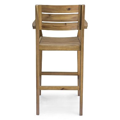 Stamford Outdoor Acacia Barstool (Set of 4) by Christopher Knight Home