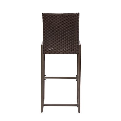 Conway Outdoor Wicker Barstools (Set of 4) by Christopher Knight Home