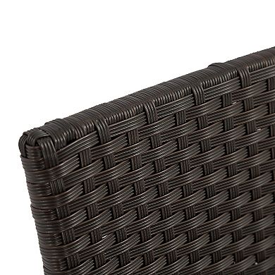 Conway Outdoor Wicker Barstools (Set of 4) by Christopher Knight Home