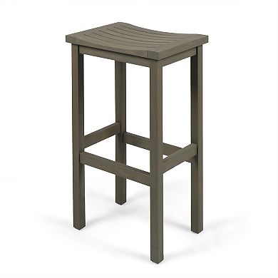 Caribbean Acacia Wood Outdoor Bar Stool (Set of 4) by Christopher Knight Home