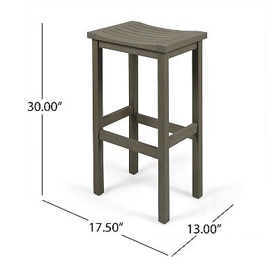 Caribbean Acacia Wood Outdoor Bar Stool (Set of 4) by Christopher Knight Home