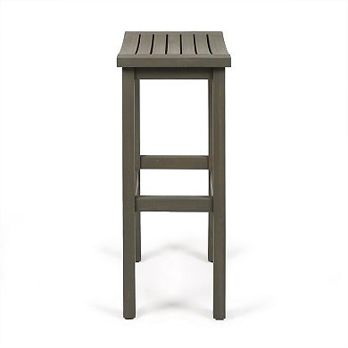 Caribbean Acacia Wood Outdoor Bar Stool (Set of 4) by Christopher Knight Home