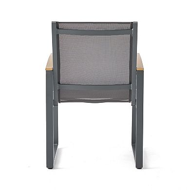 Glasgow Outdoor Dining Chairs with Aluminum Frame (Set of 2) by Christopher Knight Home