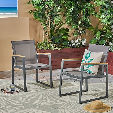 Glasgow Outdoor Dining Chairs with Aluminum Frame (Set of 2) by Christopher Knight Home