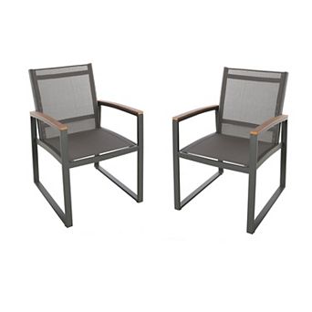 Glasgow Outdoor Dining Chairs with Aluminum Frame (Set of 2) by Christopher Knight Home
