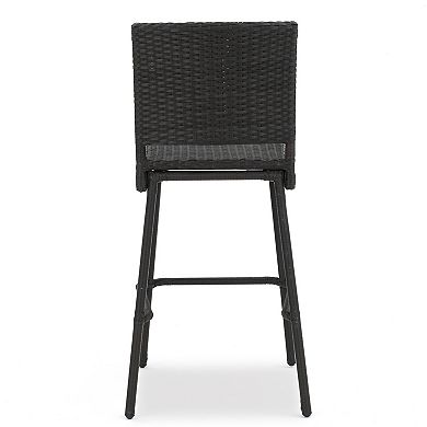 Neal Outdoor Wicker Bar Stools by Christopher Knight Home