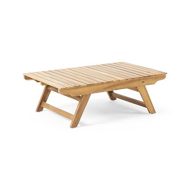 Sedona Outdoor Wooden Coffee Table by Christopher Knight Home