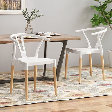 Mountfair Modern Wood Leg Dining Chairs (Set of 2) by Christopher Knight Home