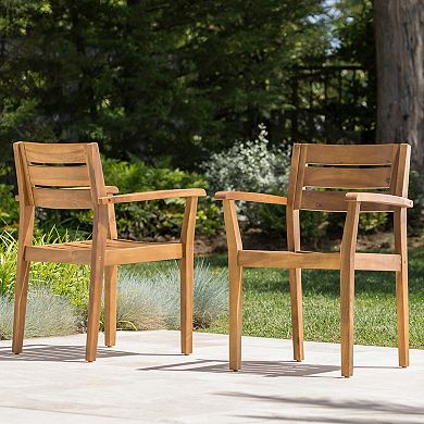 Stamford Acacia Wood Dining Chair (Set of 2) by Christopher Knight Home