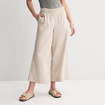 Petite Sonoma Goods For Life® Pull-On Ankle Linen Pants
